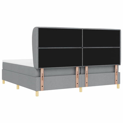 Letto a molle con materasso Grigio chiaro 200 x 200 cm Tessuto | homemem39