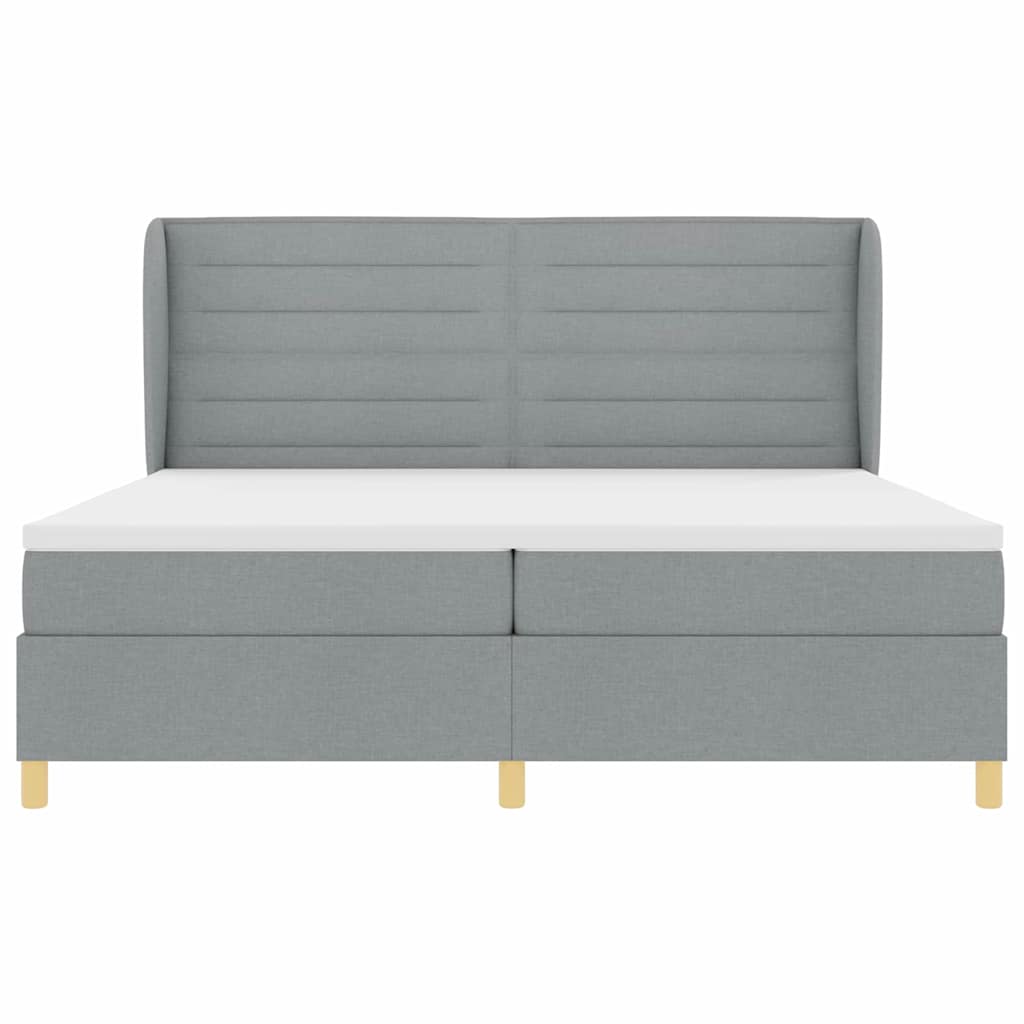 Letto a molle con materasso Grigio chiaro 200 x 200 cm Tessuto | homemem39