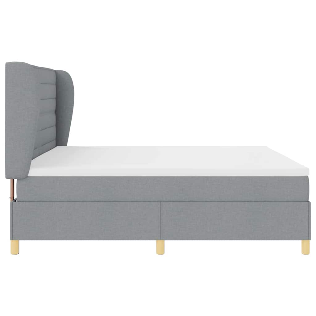 Letto a molle con materasso Grigio chiaro 200 x 200 cm Tessuto | homemem39