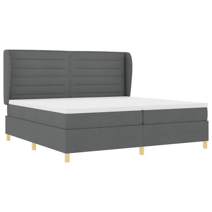 Letto a molle con materasso Grigio scuro 200 x 200 cm Tessuto | homemem39
