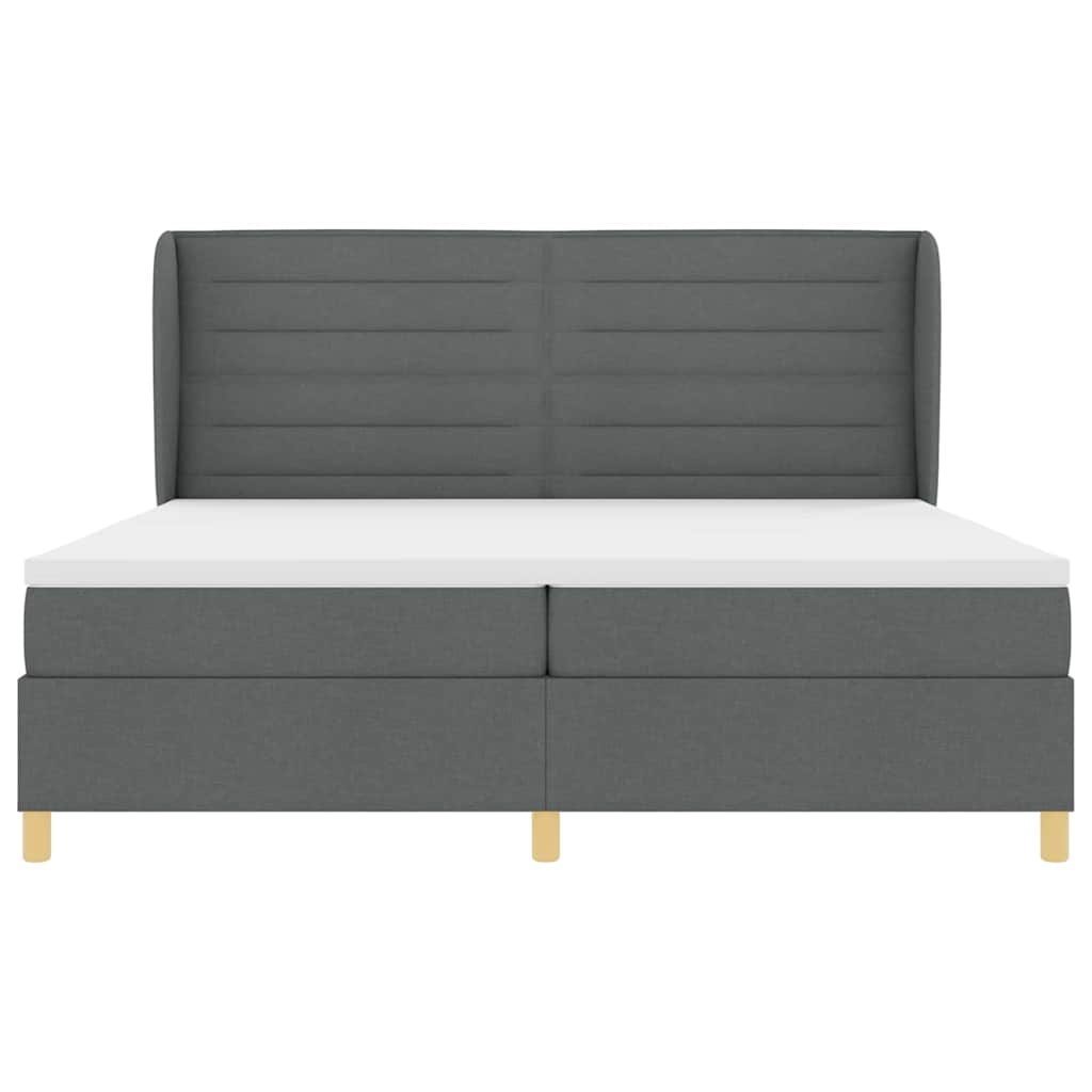 Letto a molle con materasso Grigio scuro 200 x 200 cm Tessuto | homemem39