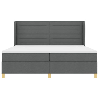 Letto a molle con materasso Grigio scuro 200 x 200 cm Tessuto | homemem39