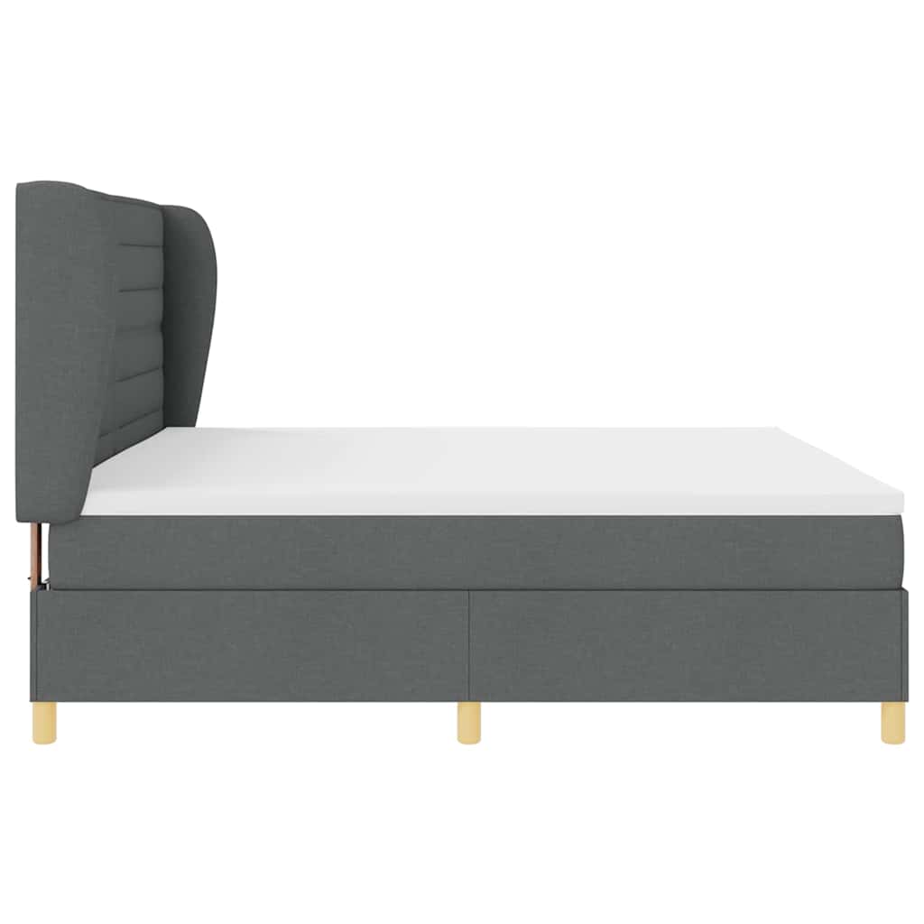Letto a molle con materasso Grigio scuro 200 x 200 cm Tessuto | homemem39