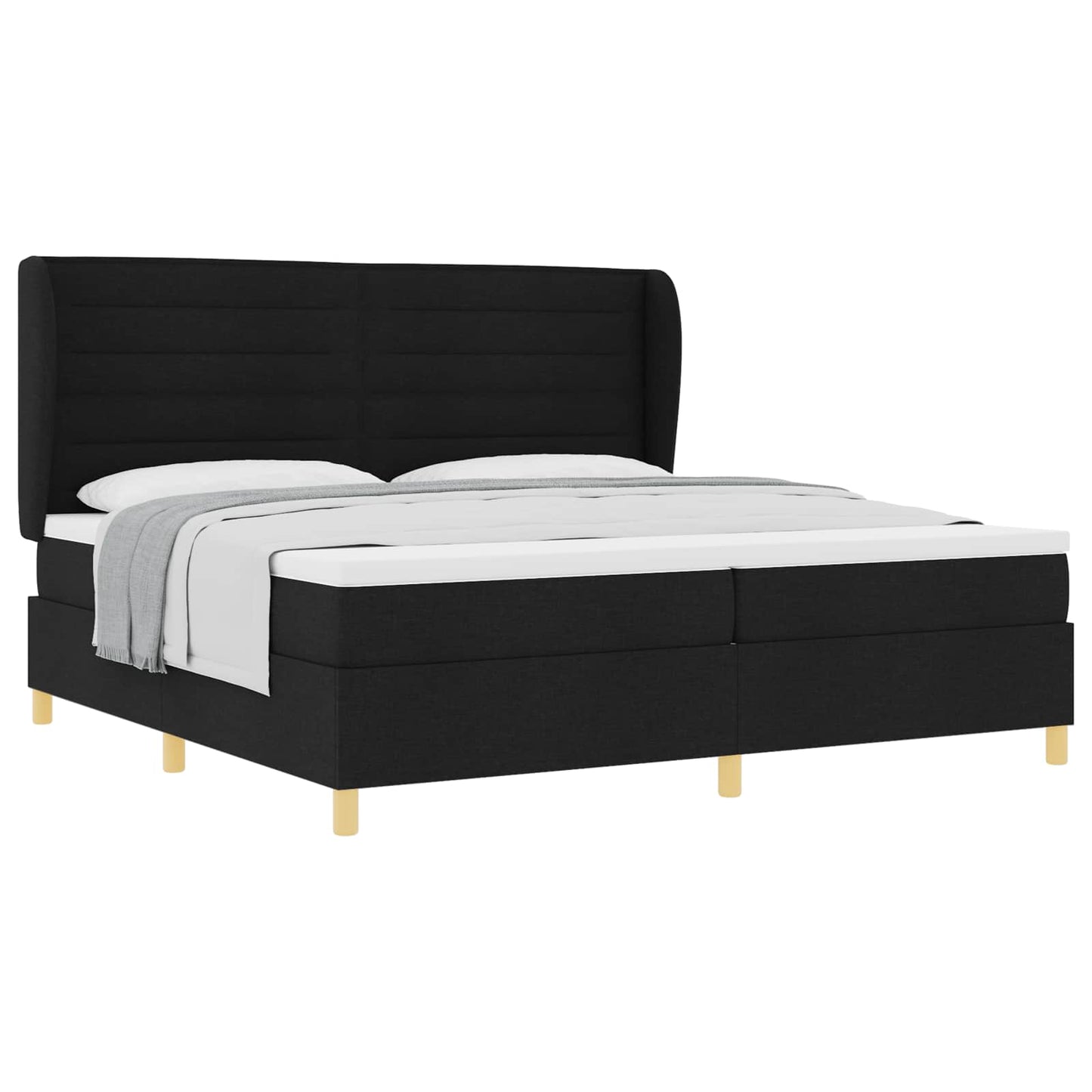 Letto a molle con materasso Nero 200 x 200 cm Tessuto | homemem39
