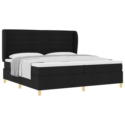 Letto a molle con materasso Nero 200 x 200 cm Tessuto | homemem39