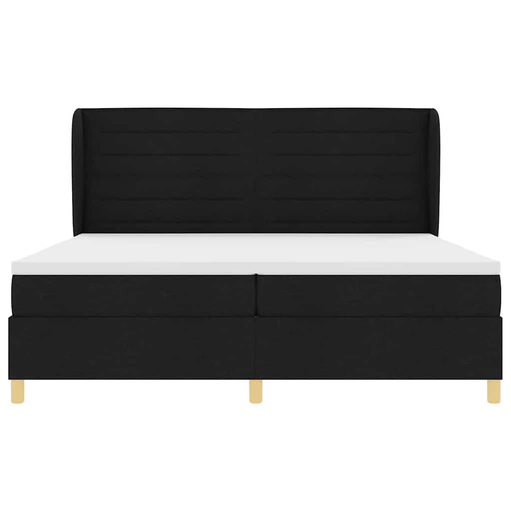 Letto a molle con materasso Nero 200 x 200 cm Tessuto | homemem39