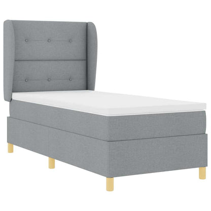 Letto a molle con testiera Grigio chiaro 200 x 80 cm Tessuto | homemem39