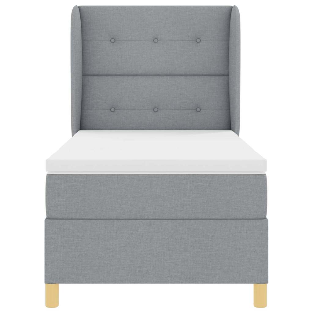 Letto a molle con testiera Grigio chiaro 200 x 80 cm Tessuto | homemem39