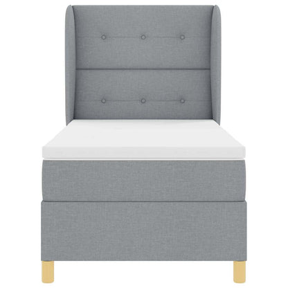 Letto a molle con testiera Grigio chiaro 200 x 80 cm Tessuto | homemem39