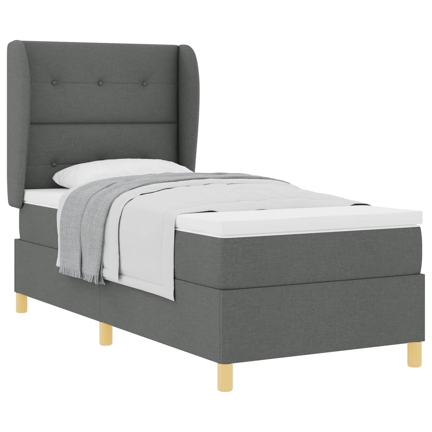 Letto a molle con testiera Grigio scuro 200 x 80 cm Tessuto | homemem39