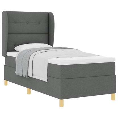 Letto a molle con testiera Grigio scuro 200 x 80 cm Tessuto | homemem39