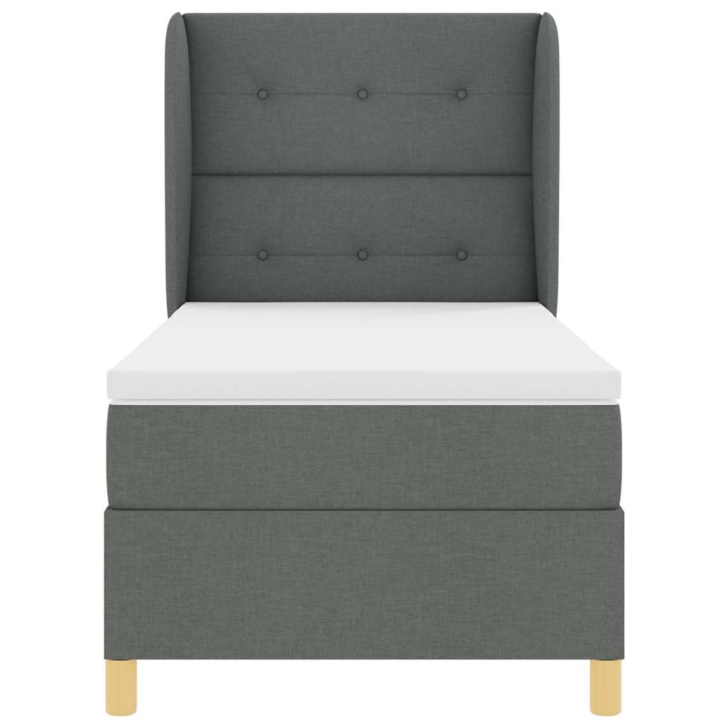 Letto a molle con testiera Grigio scuro 200 x 80 cm Tessuto | homemem39