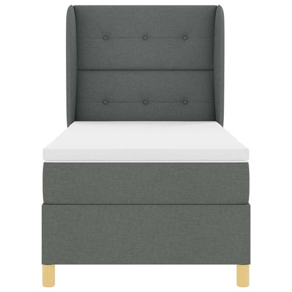 Letto a molle con testiera Grigio scuro 200 x 80 cm Tessuto | homemem39