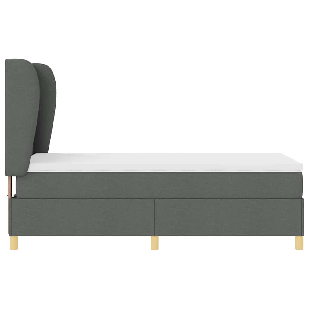 Letto a molle con testiera Grigio scuro 200 x 80 cm Tessuto | homemem39