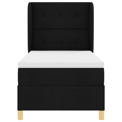 Letto a molle con testiera Nero 200 x 80 cm Tessuto | homemem39