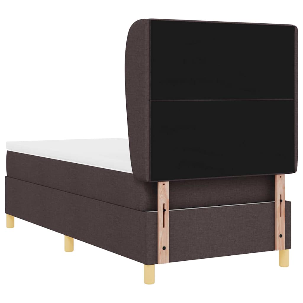 Letto a molle con testiera Marrone Scuro 200 x 80 cm Tessuto | homemem39
