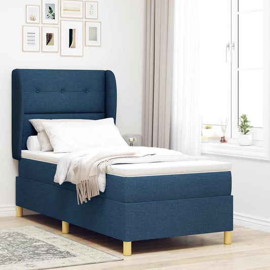 Letto a molle con testiera Blu 200 x 80 cm Tessuto | homemem39