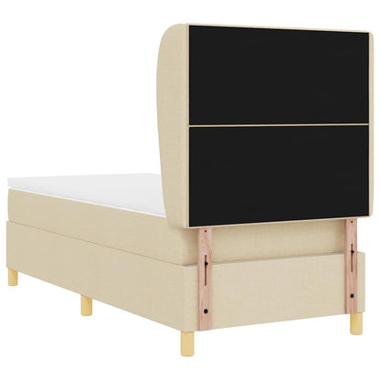 Letto a molle con testiera Crema 190 x 90 cm Tessuto | homemem39