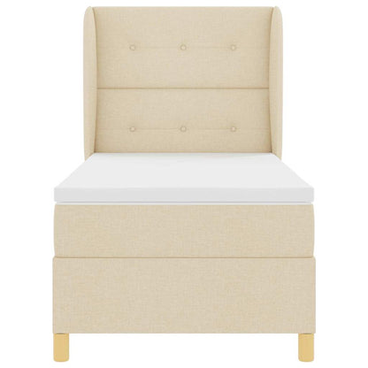 Letto a molle con testiera Crema 190 x 90 cm Tessuto | homemem39
