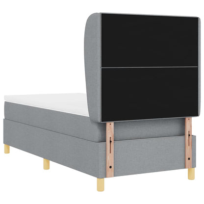 Letto a molle con testiera Grigio chiaro 200 x 90 cm Tessuto | homemem39