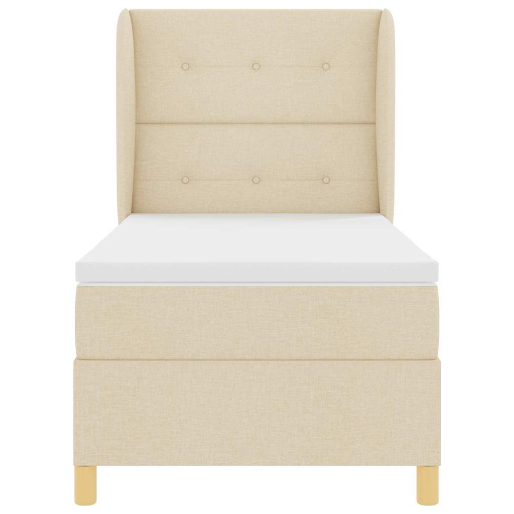 Letto a molle con testiera Crema 200 x 90 cm Tessuto | homemem39