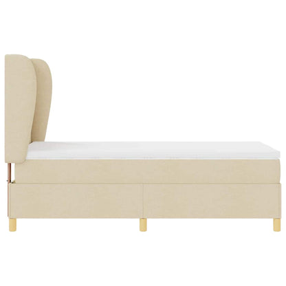 Letto a molle con testiera Crema 200 x 90 cm Tessuto | homemem39