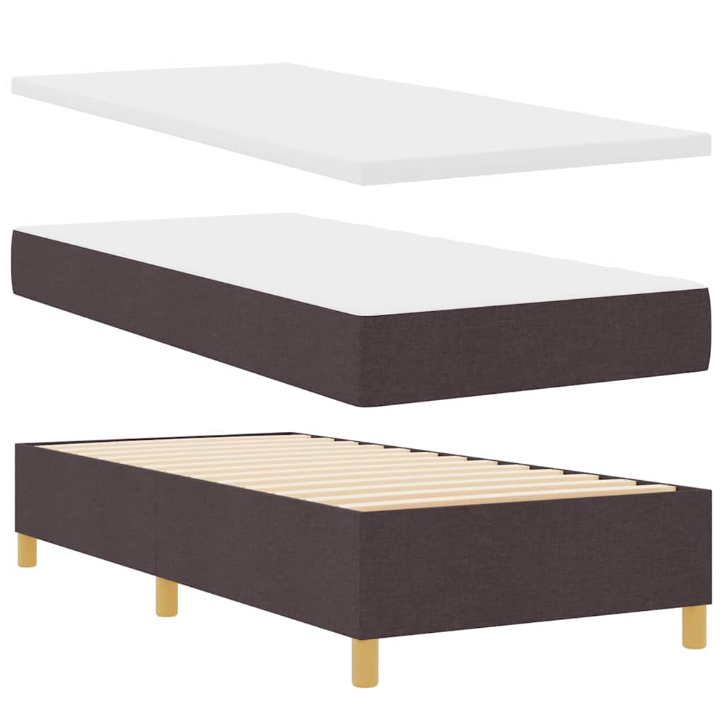 Letto a molle con testiera Marrone Scuro 200 x 100 cm Tessuto | homemem39