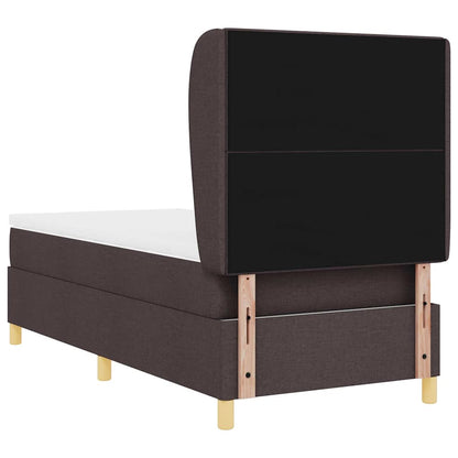 Letto a molle con testiera Marrone Scuro 200 x 100 cm Tessuto | homemem39