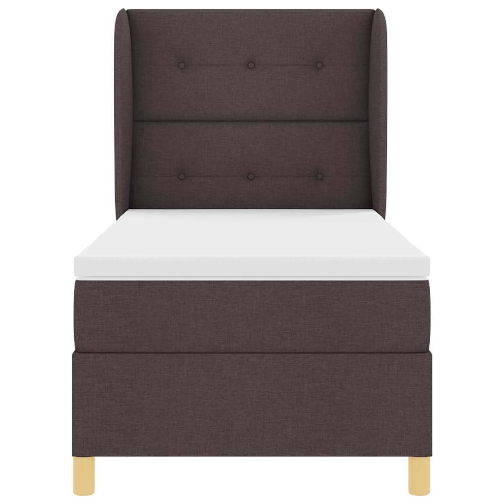 Letto a molle con testiera Marrone Scuro 200 x 100 cm Tessuto | homemem39