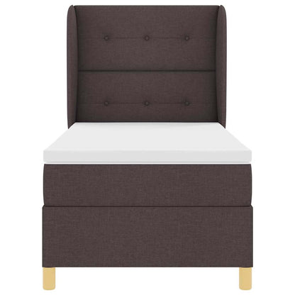 Letto a molle con testiera Marrone Scuro 200 x 100 cm Tessuto | homemem39