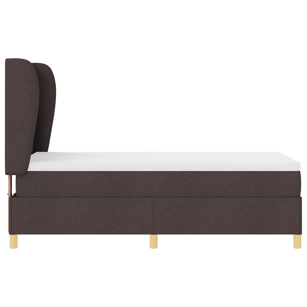 Letto a molle con testiera Marrone Scuro 200 x 100 cm Tessuto | homemem39