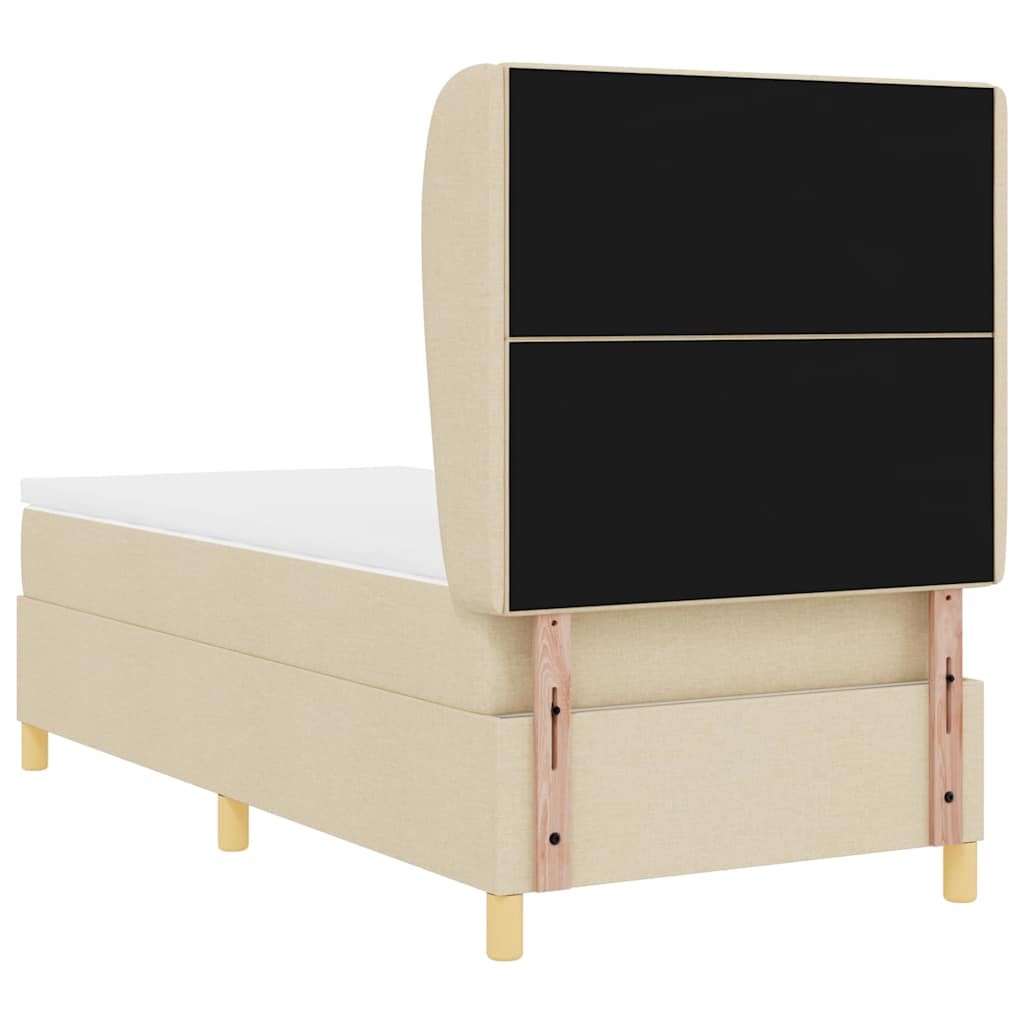 Letto a molle con testiera Crema 200 x 100 cm Tessuto | homemem39