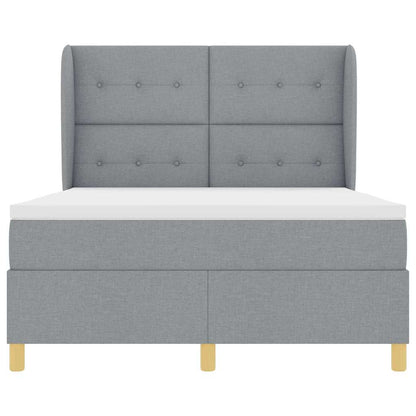 Letto a molle con testiera Grigio chiaro 190 x 140 cm Tessuto | homemem39