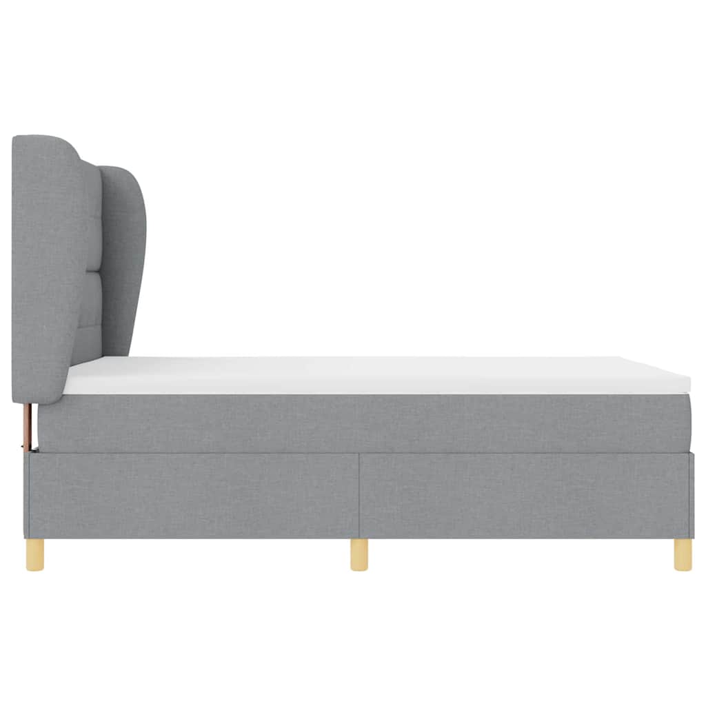 Letto a molle con testiera Grigio chiaro 190 x 140 cm Tessuto | homemem39