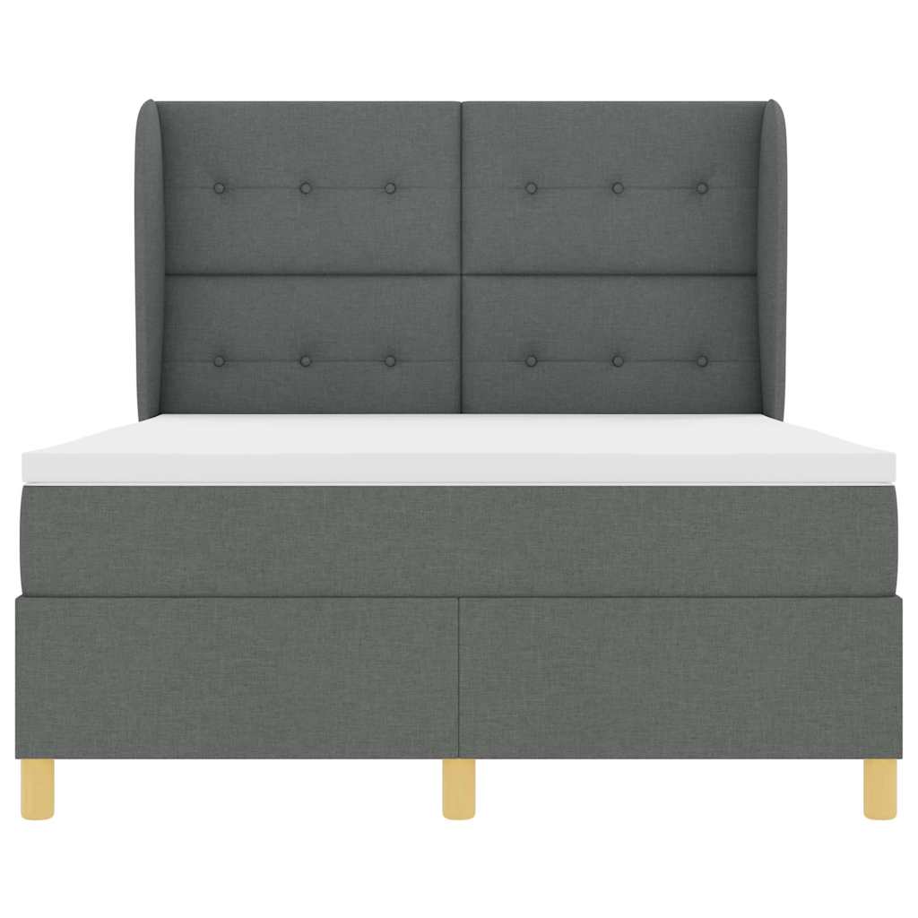 Letto a molle con testiera Grigio scuro 190 x 140 cm Tessuto | homemem39