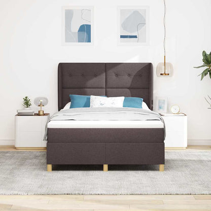 Letto a molle con testiera Marrone Scuro 190 x 140 cm Tessuto | homemem39
