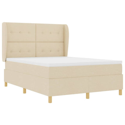 Letto a molle con testiera Crema 190 x 140 cm Tessuto | homemem39