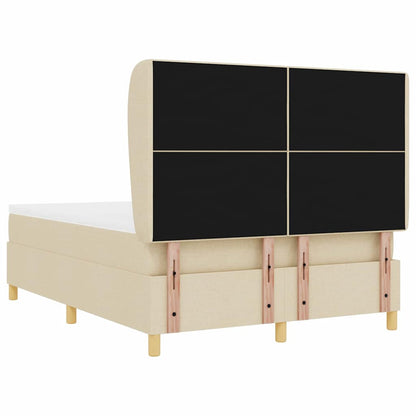 Letto a molle con testiera Crema 190 x 140 cm Tessuto | homemem39