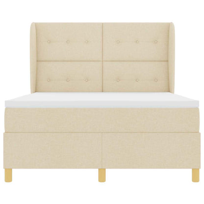 Letto a molle con testiera Crema 190 x 140 cm Tessuto | homemem39