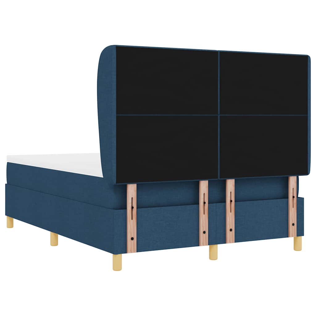 Letto a molle con testiera Blu 190 x 140 cm Tessuto | homemem39