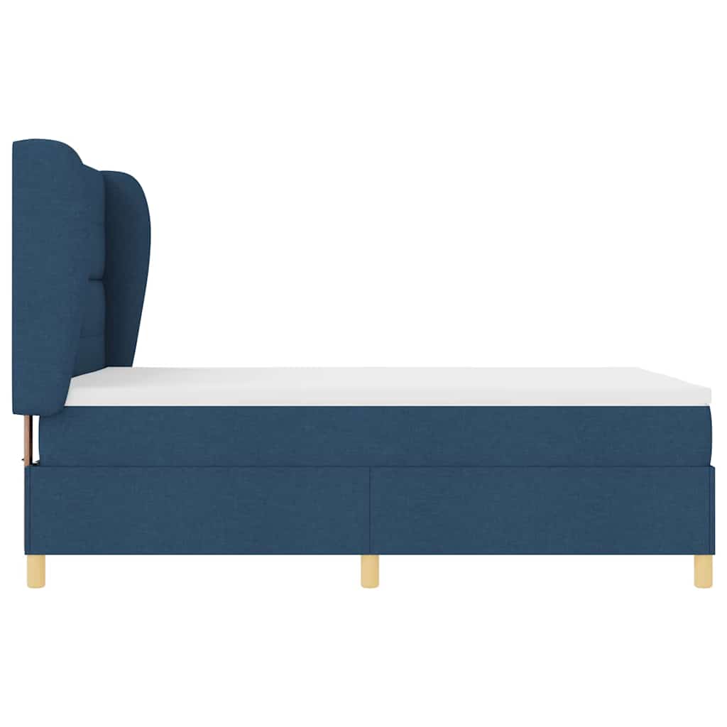 Letto a molle con testiera Blu 190 x 140 cm Tessuto | homemem39