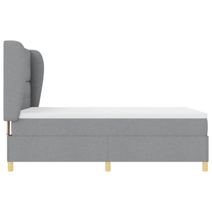 Letto a molle con testiera Grigio chiaro 200 x 140 cm Tessuto | homemem39