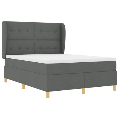 Letto a molle con testiera Grigio scuro 200 x 140 cm Tessuto | homemem39