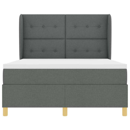 Letto a molle con testiera Grigio scuro 200 x 140 cm Tessuto | homemem39