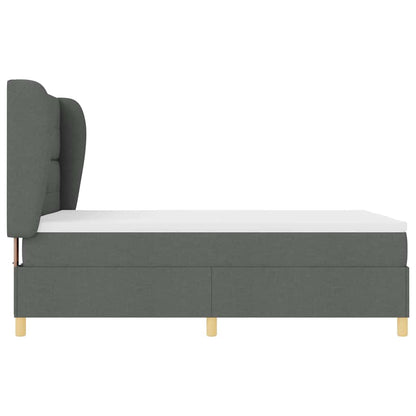 Letto a molle con testiera Grigio scuro 200 x 140 cm Tessuto | homemem39