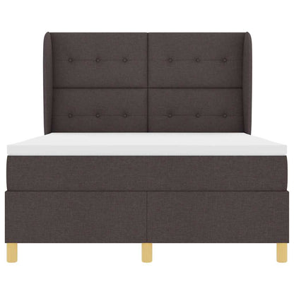 Letto a molle con testiera Marrone Scuro 200 x 140 cm Tessuto | homemem39