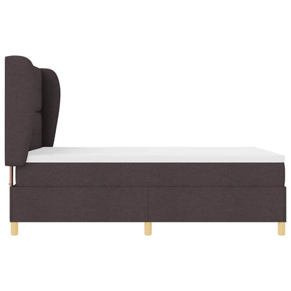 Letto a molle con testiera Marrone Scuro 200 x 140 cm Tessuto | homemem39