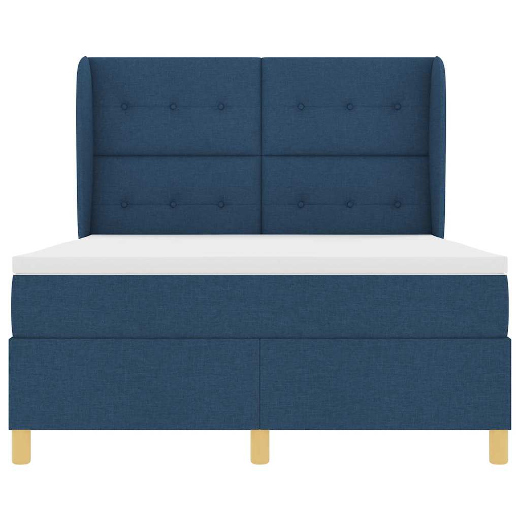 Letto a molle con testiera Blu 200 x 140 cm Tessuto | homemem39