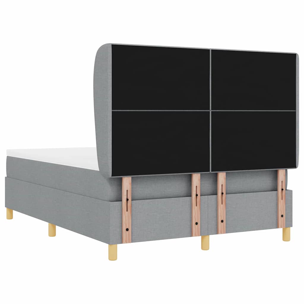 Letto a molle con testiera Grigio chiaro 200 x 160 cm Tessuto | homemem39