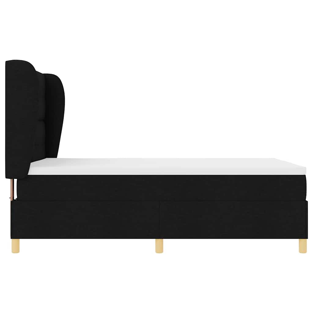 Letto a molle con testiera Nero 200 x 160 cm Tessuto | homemem39
